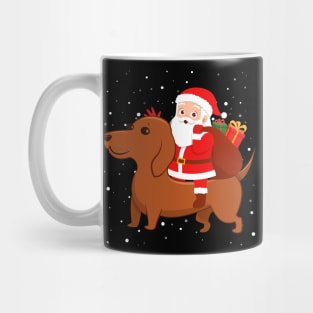 Santa Riding Dachshund Christmas Mug